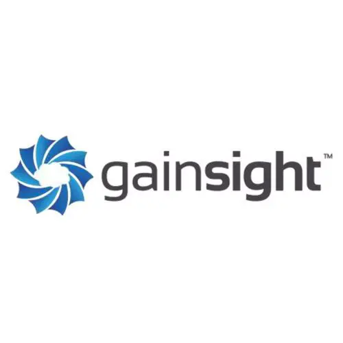 The original Gainsight logo featuring a blue spiral graphic on the left and the word "gainsight" in bold gray letters on the right.